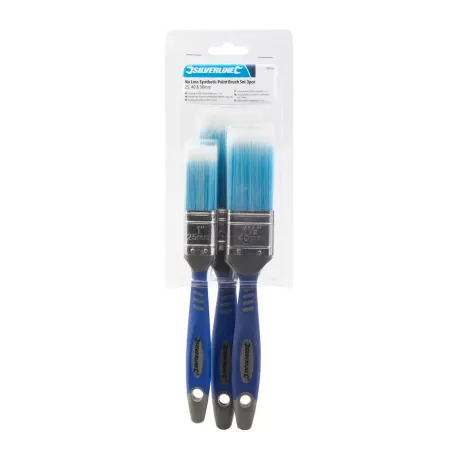 Silverline No-Loss Synthetic Paint Brush Set (25mm, 40mm & 50mm) image