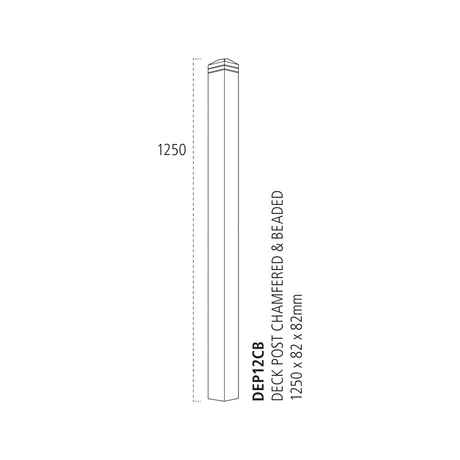 Pine Square Newel (2 Band) 1250mm x 83mm x 83mm image